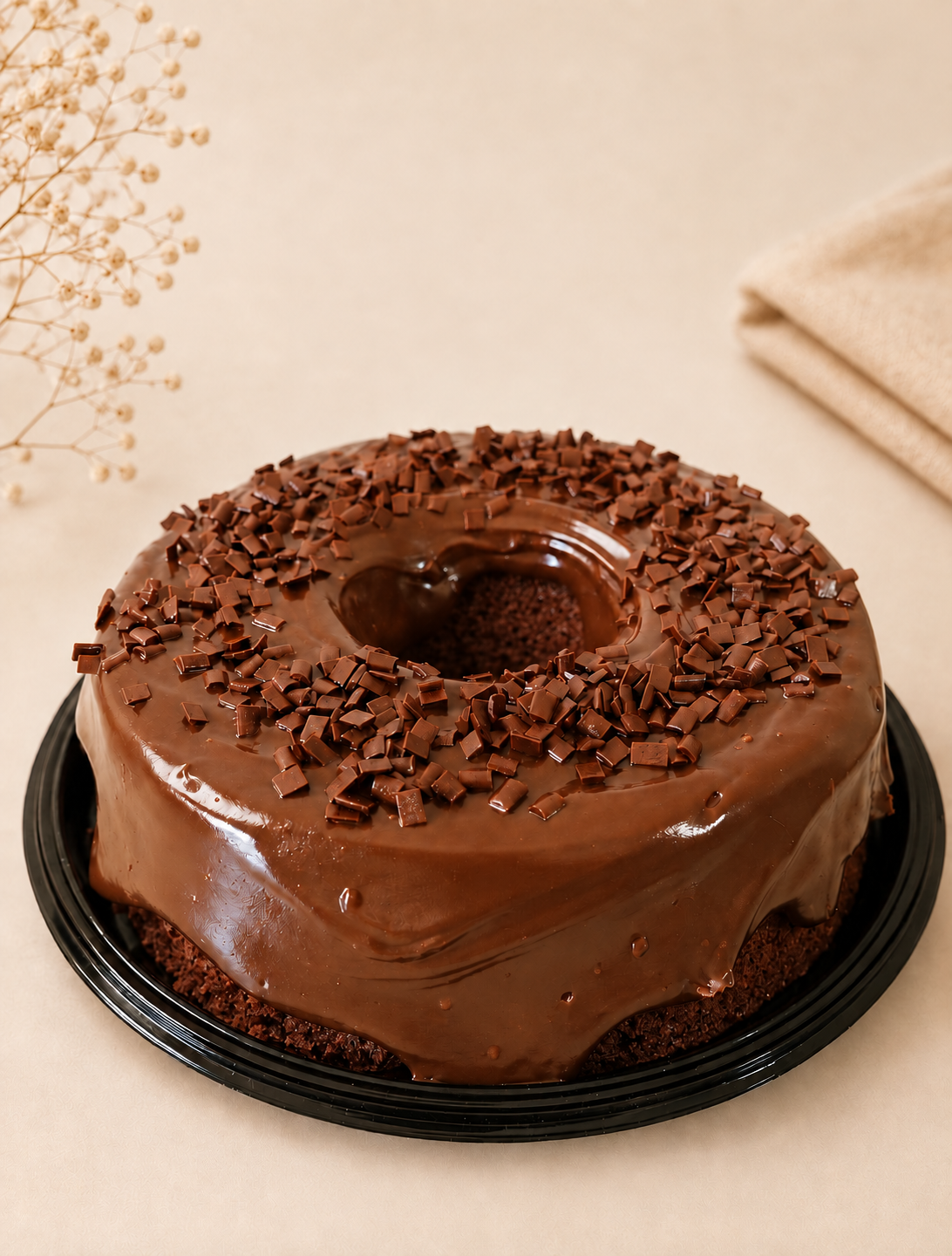 Bolo de chocolate com cobertura